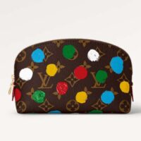 Louis Vuitton Unisex LV x YK Cosmetic Pouch Monogram Coated Canvas 3D Painted Dots Print (3)