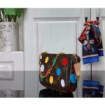 Louis Vuitton Unisex LV x YK Mini Pochette Accessoires Monogram Coated Canvas 3D Painted Dots Print - Image 4