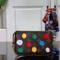 Louis Vuitton Unisex LV x YK Mini Pochette Accessoires Monogram Coated Canvas 3D Painted Dots Print (10)