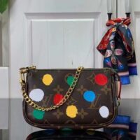 Louis Vuitton Unisex LV x YK Mini Pochette Accessoires Monogram Coated Canvas 3D Painted Dots Print (10)