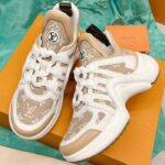 Louis Vuitton Women LV Archlight Sneaker Beige Monogram Denim Oversized Rubber Outsole - immagine 3