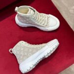 Louis Vuitton Women LV Squad Sneaker Boot Beige Monogram Denim Circle Double Laces - immagine 4