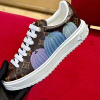 Louis Vuitton Women LV Time Out Sneaker Brown Printed Patent Monogram Canvas Flowers (5)