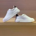 Louis Vuitton Women LV Time Out Sneaker White Debossed Calf Leather Recycled Monogram Nylon - immagine 3