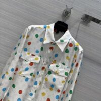 Louis Vuitton Women LV x YK Painted Dots Masculine Shirt Silk White Regular Fit (4)