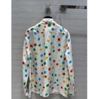 Louis Vuitton Women LV x YK Painted Dots Masculine Shirt Silk White Regular Fit (4)