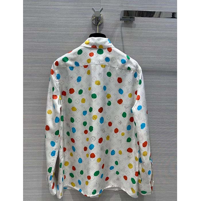 Louis Vuitton Women LV x YK Painted Dots Masculine Shirt Silk White Regular Fit (5)