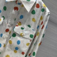 Louis Vuitton Women LV x YK Painted Dots Masculine Shirt Silk White Regular Fit (4)