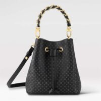 Louis Vuitton Women NeoNoé BB Bucket Bag Black Calfskin Monogram Flowers (1)