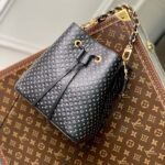 Louis Vuitton Women NeoNoé BB Bucket Bag Black Calfskin Monogram Flowers - Image 2