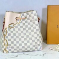 Louis Vuitton Women NeoNoé MM Bucket Bag Damier Azur Coated Canvas (4)