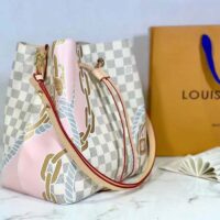 Louis Vuitton Women NeoNoé MM Bucket Bag Damier Azur Coated Canvas (4)