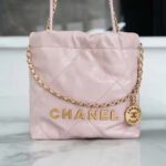 Chanel Women CC 22 Mini Handbag Shiny Calfskin Gold-Tone Metal Light Pink - Image 5