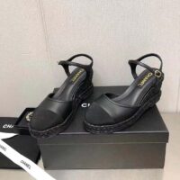 Chanel Women CC High Heel Sandal in Calfskin Leather-Black (3)