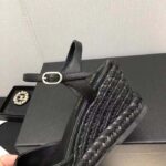 Chanel Women CC High Heel Sandal in Calfskin Leather-Black - Image 9