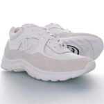 Chanel Women CC Low Top Sneakers Calfskin Suede Triple White - Image 2