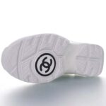 Chanel Women CC Low Top Sneakers Calfskin Suede Triple White - Image 8