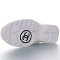 Chanel Women CC Low Top Sneakers Calfskin Suede Triple White (10)