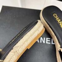 Chanel Women Mules Lambskin Beige & Black (4)