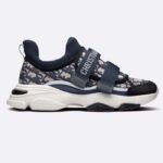 Dior Unisex CD D-Wander Sneaker Tiefblauer Dior Oblique Funktionsstoff