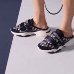 Dior Unisex CD D-Wander Sneaker Deep Blue Oblique Technical Fabric Open-Back - Image 8