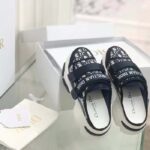 Dior Unisex CD D-Wander Sneaker Deep Blue Oblique Technical Fabric Open-Back - Image 4