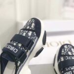 Dior Unisex CD D-Wander Sneaker Deep Blue Oblique Technical Fabric Open-Back - Image 6