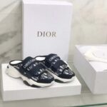 Dior Unisex CD D-Wander Sneaker Deep Blue Oblique Technical Fabric Open-Back - Image 3
