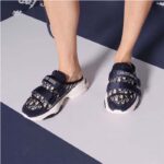 Dior Unisex CD D-Wander Sneaker Deep Blue Oblique Technical Fabric Open-Back - Image 9