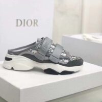 Dior Unisex CD D-Wander Sneaker Gray Stone Oblique Technical Fabric Open-Back (6)