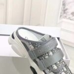 Dior Unisex CD D-Wander Sneaker Gray Stone Oblique Technical Fabric Open-Back - Image 7