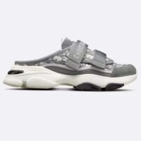 Dior Unisex CD D-Wander Sneaker Gray Stone Oblique Technical Fabric Open-Back (6)