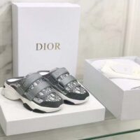 Dior Unisex CD D-Wander Sneaker Gray Stone Oblique Technical Fabric Open-Back (6)