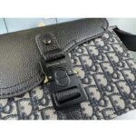 Dior Unisex CD Mini Saddle Bag Strap Beige Black Oblique Jacquard Black Grained Calfskin – Bild 6