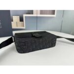 Dior Unisex CD Mini Saddle Bag Strap Black Oblique Jacquard Grained Calfskin - immagine 5