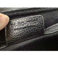 Dior Unisex CD Mini Saddle Bag Strap Black Oblique Jacquard Grained Calfskin (4)