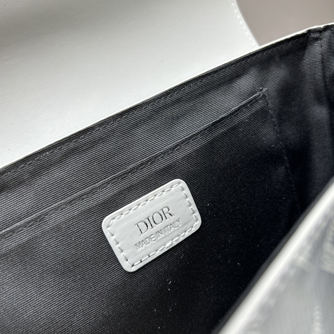 Dior Unisex Hit The Road Bag Strap Gray CD Diamond Canvas Smooth Calfskin (4)