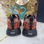 Dior Unisex Shoes CD B31 Runner Sneaker Beige Technical Mesh Orange Rubber Warped Cannage - Image 6