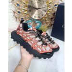 Dior Unisex Shoes CD B31 Runner Sneaker Beige Technical Mesh Orange Rubber Warped Cannage - Image 10
