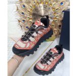 Dior Unisex Shoes CD B31 Runner Sneaker Beige Technical Mesh Orange Rubber Warped Cannage - Image 9