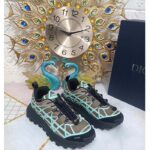 Dior Unisex Shoes CD B31 Runner Sneaker Khaki Technical Mesh Turquoise Rubber Warped Cannage - immagine 2