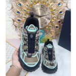 Dior Unisex Shoes CD B31 Runner Sneaker Khaki Technical Mesh Turquoise Rubber Warped Cannage - immagine 8