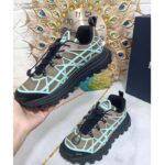 Dior Unisex Shoes CD B31 Runner Sneaker Khaki Technical Mesh Turquoise Rubber Warped Cannage - immagine 9