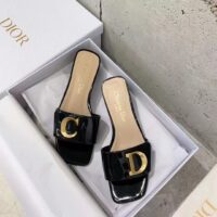 Dior Women CD C’est Dior Heeled Slide Black Patent Calfskin (8)