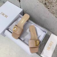 Dior Women CD C’est Dior Heeled Slide Nude Patent Calfskin (12)