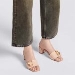 Dior Women CD C'est Dior Heeled Slide Nude Patent Calfskin – Image 12