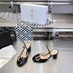 Dior Women CD C'est Dior Slingback Pump Black Patent Calfskin Stretch Leather - Image 4