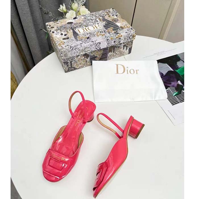 Dior Women CD Day Slingback Pump Indy Pink Patent Calfskin (10)