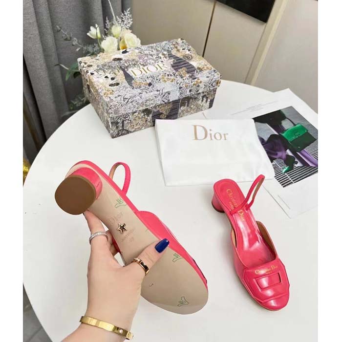 Dior Women CD Day Slingback Pump Indy Pink Patent Calfskin (4)