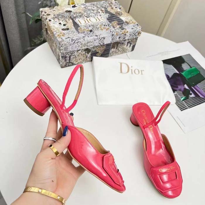 Dior Women CD Day Slingback Pump Indy Pink Patent Calfskin (6)